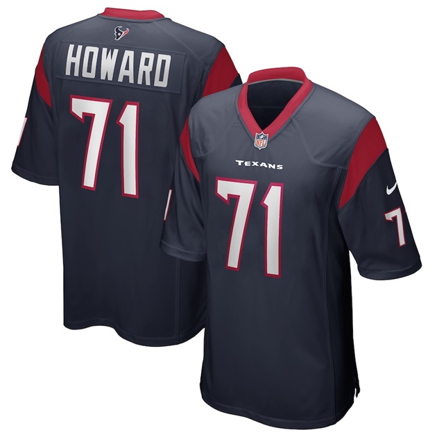 mens nike tytus howard navy houston texans game jersey